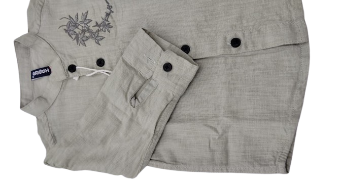 k piyo boys shirt full sleeve linen 100% cotton